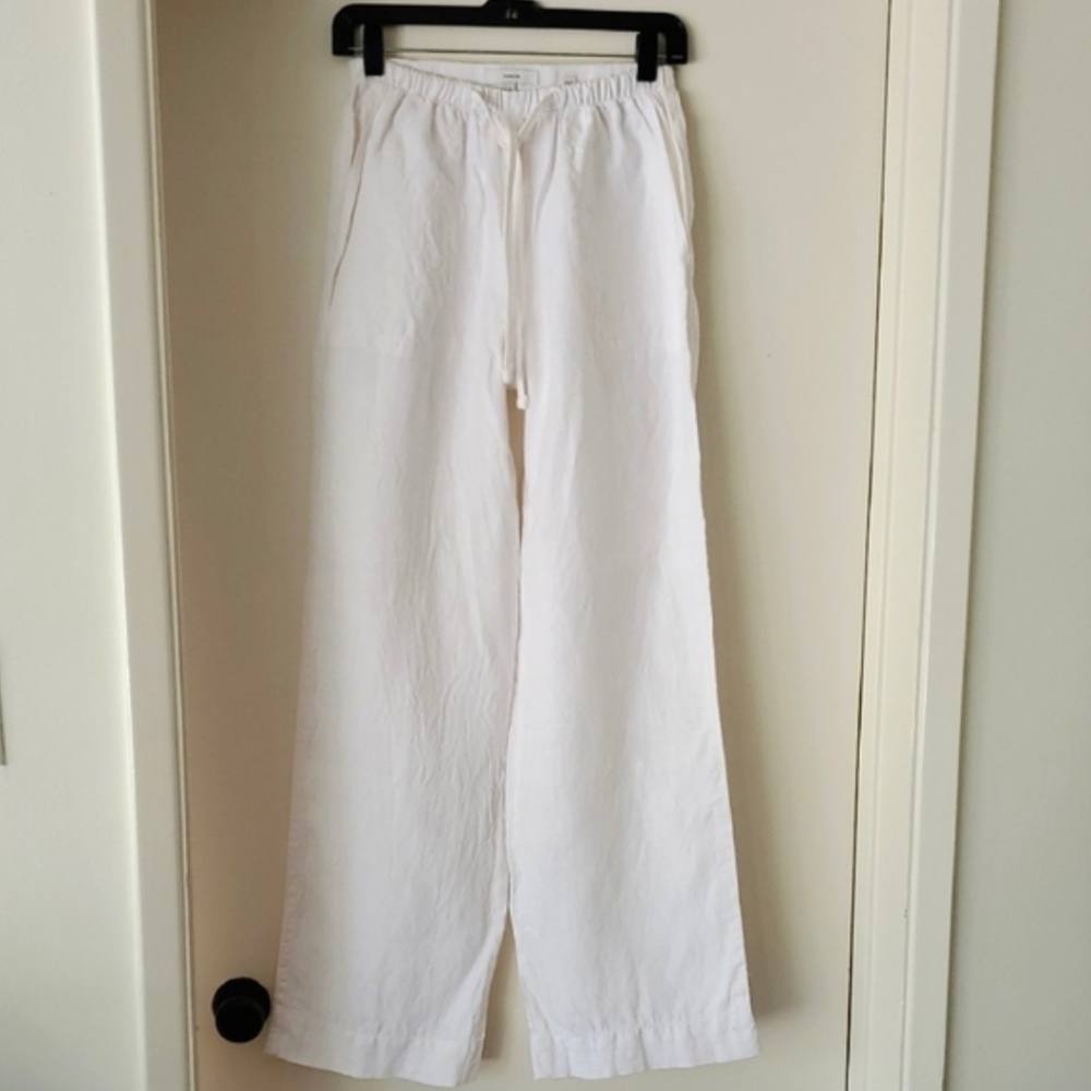 Vince 100% Hemp Wide Leg Drawstring Pants White XS